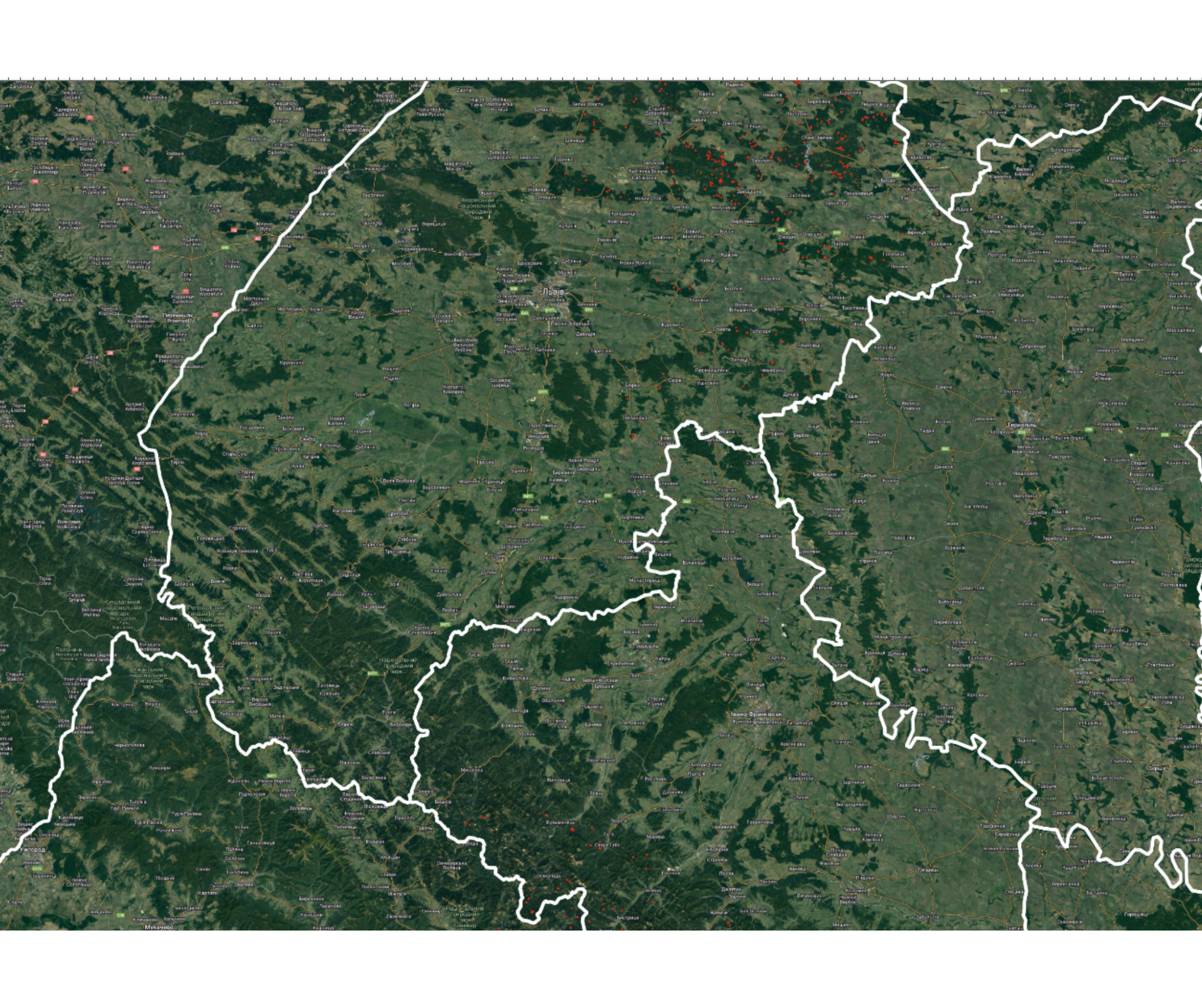ForestCom detected forest cover changes on  437 forest sites in the Carpathian 