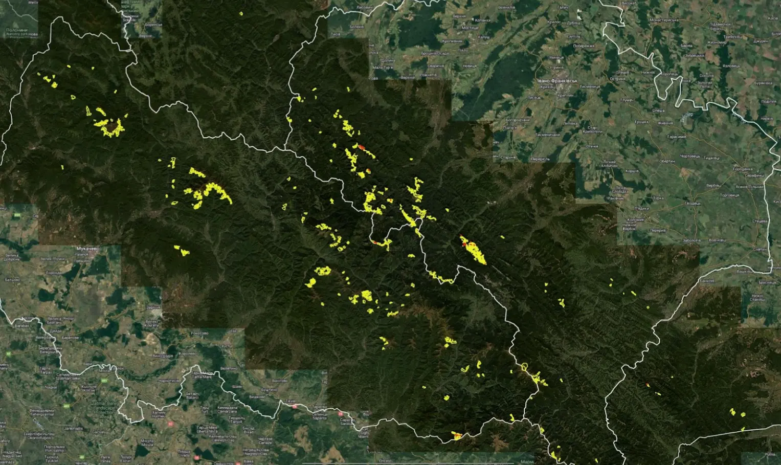 Satellite Monitoring of Carpathian Primeval Forests: September–October 2025
